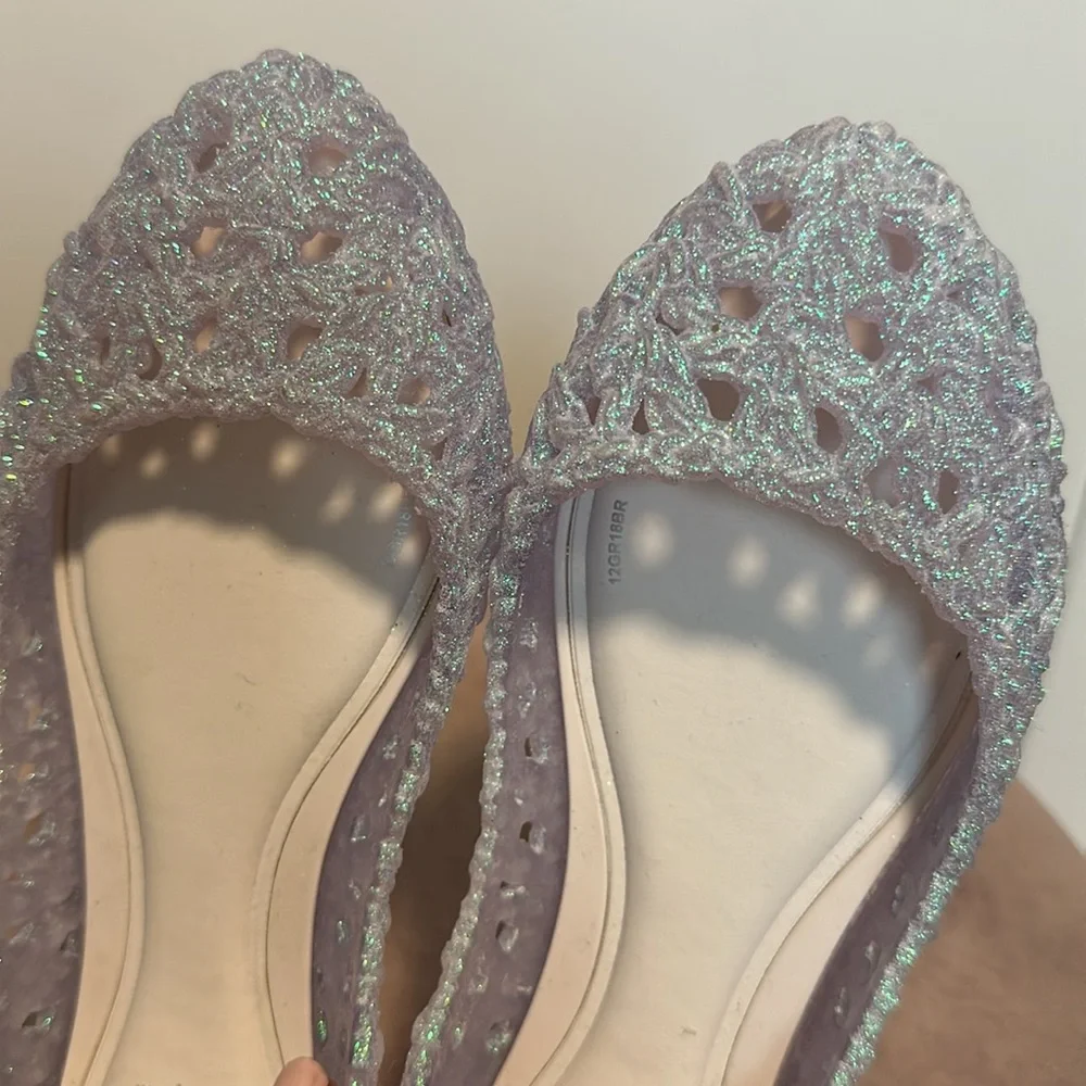 Stunning Melissa Campana flats in iridescent white detail. - Picture 11 of 11